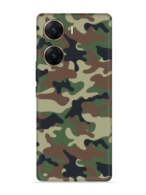 Army Military Camouflage Dark Green Embossed Soft Silicone Case for Vivo V29E (5G) Zapvi