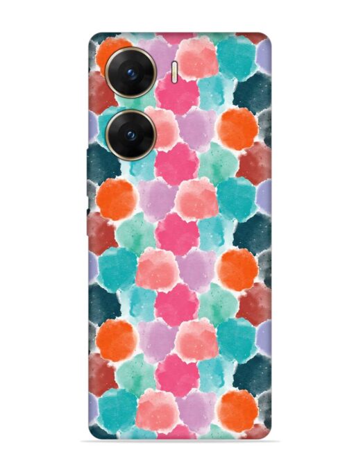 Colorful Seamless Pattern Embossed Soft Silicone Case for Vivo V29E (5G)