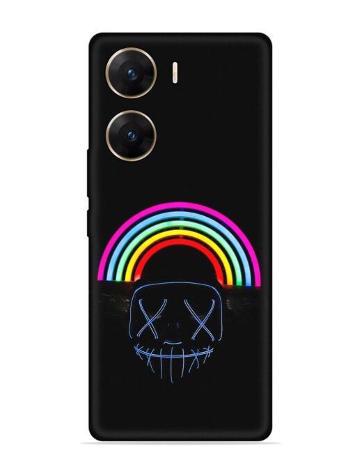 Mask Rainbow Embossed Soft Silicone Case for Vivo V29E (5G) Zapvi