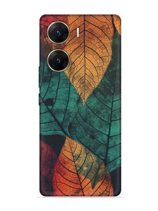 Leaves Artwork Embossed Soft Silicone Case for Vivo V29E (5G) Zapvi