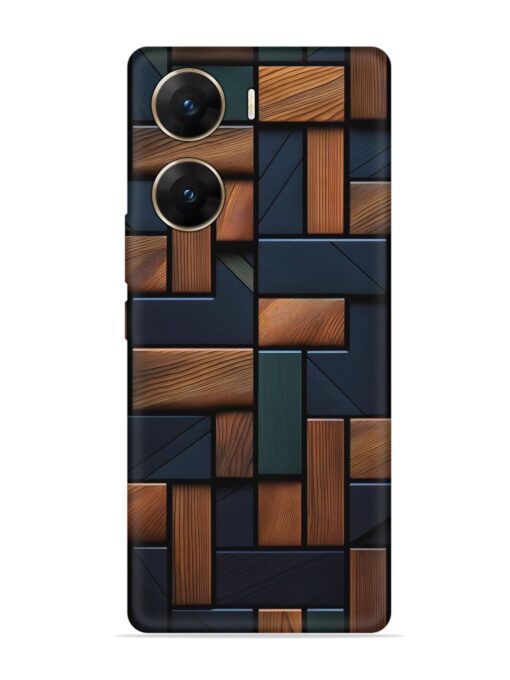 Wooden Background Cubes Embossed Soft Silicone Case for Vivo V29E (5G) Zapvi