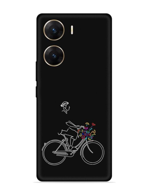 Minimalist Cycle Art Embossed Soft Silicone Case for Vivo V29E (5G) Zapvi