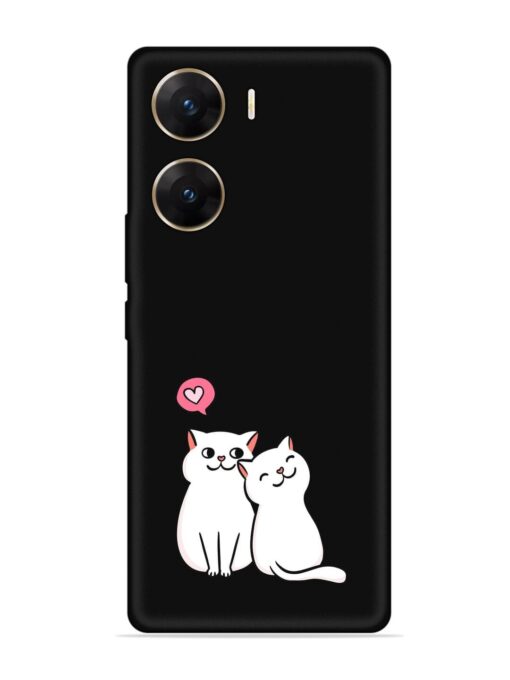 Cute Loving Cats Embossed Soft Silicone Case for Vivo V29E (5G) Zapvi