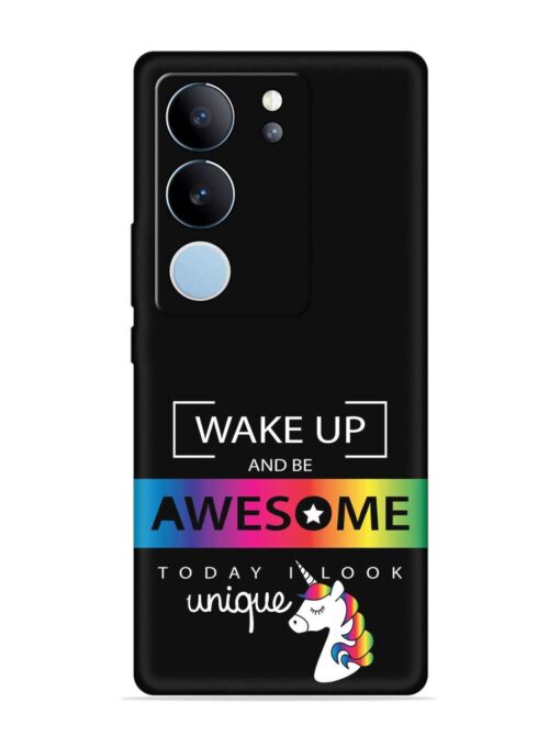 Inspirational Quote Unicorn Embossed Soft Silicone Case for Vivo V29 Pro (5G)