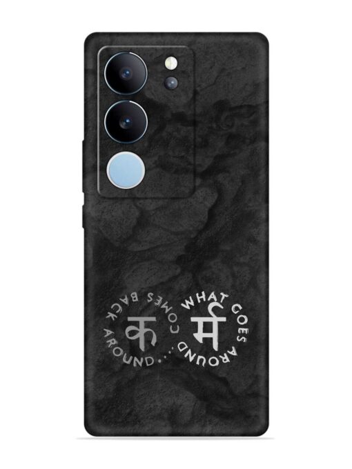 Karma Hindi Word Embossed Soft Silicone Case for Vivo V29 Pro (5G)