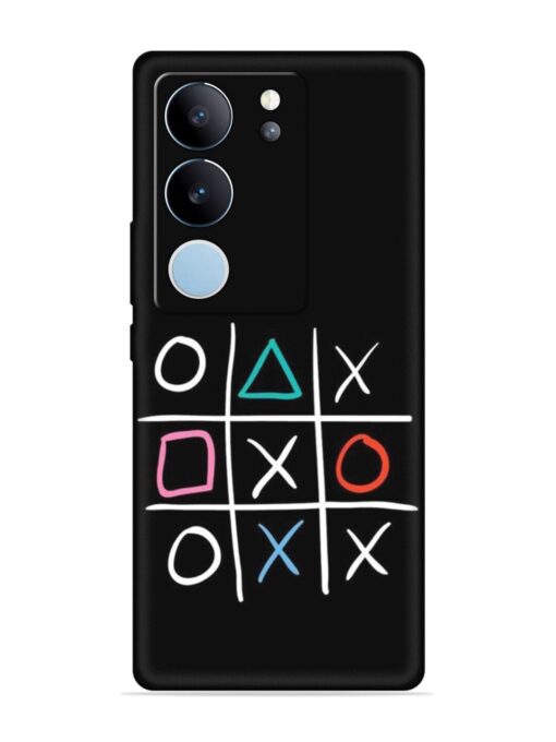 Super Neon Tic-Tac-Toe Embossed Soft Silicone Case for Vivo V29 Pro (5G)