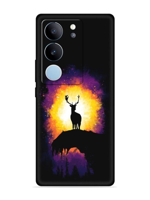 Elk Animal Art Embossed Soft Silicone Case for Vivo V29 Pro (5G)