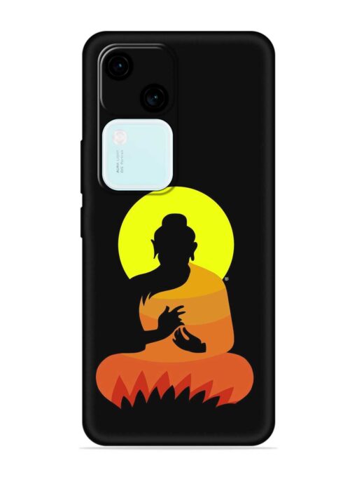 Buddha Art Black Embossed Soft Silicone Case for Vivo V30 (5G)