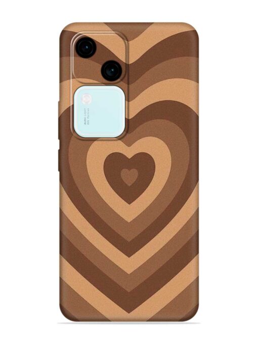 Brown Heart Embossed Soft Silicone Case for Vivo V30 (5G) Zapvi