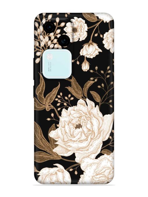 Peonies Roses Floral Embossed Soft Silicone Case for Vivo V30 (5G) Zapvi