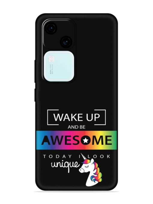 Inspirational Quote Unicorn Embossed Soft Silicone Case for Vivo V30 (5G)