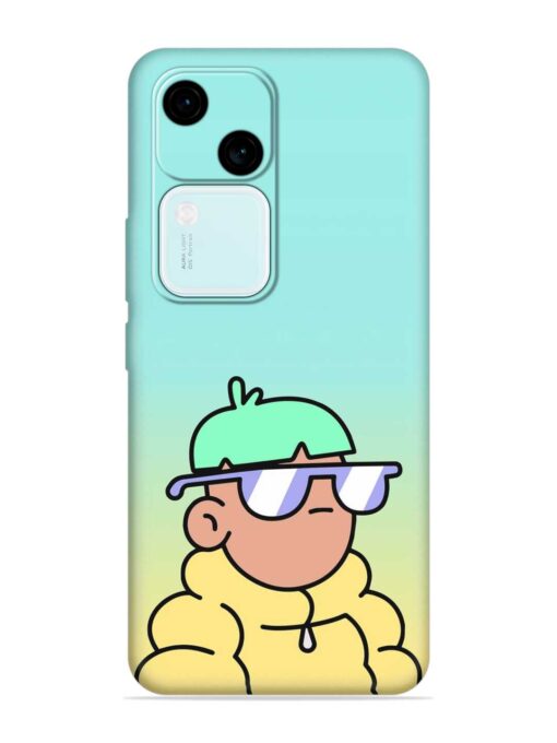 Doodles Cool Character Embossed Soft Silicone Case for Vivo V30 (5G) Zapvi