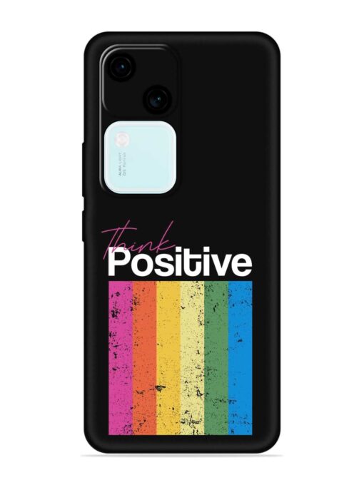 Think Positive Typography Embossed Soft Silicone Case for Vivo V30 (5G) Zapvi