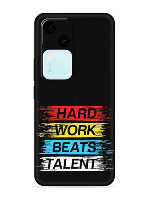 Hard Work Beats Embossed Soft Silicone Case for Vivo V30 (5G) Zapvi