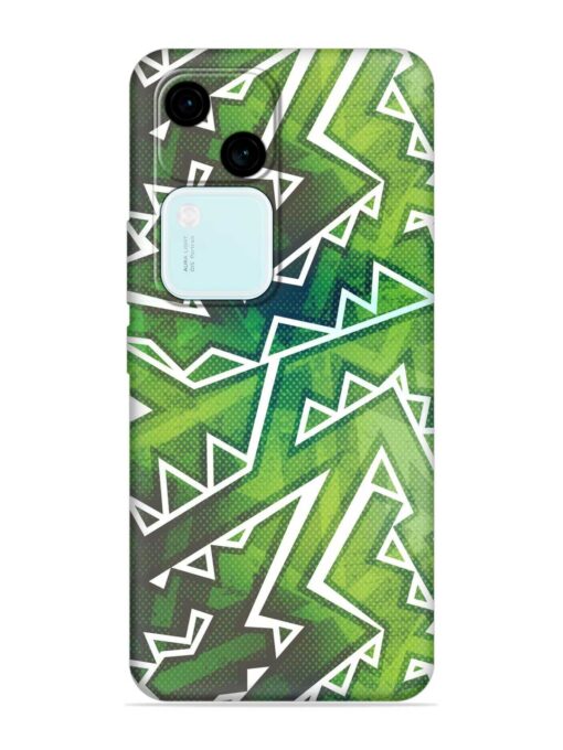 Green Graffiti Seamless Embossed Soft Silicone Case for Vivo V30 (5G) Zapvi