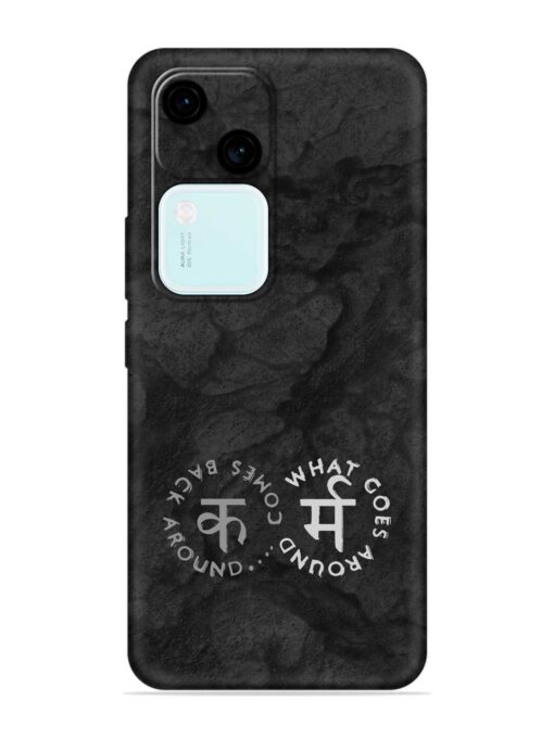 Karma Hindi Word Embossed Soft Silicone Case for Vivo V30 (5G)