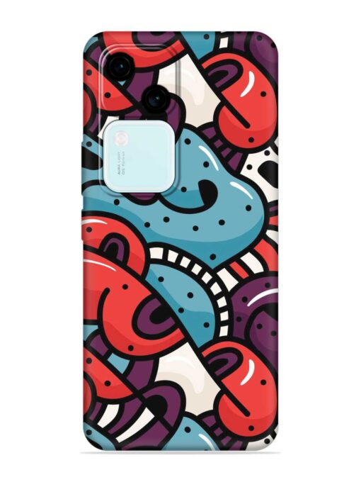 Seamless Backdrop Colorful Embossed Soft Silicone Case for Vivo V30 (5G) Zapvi