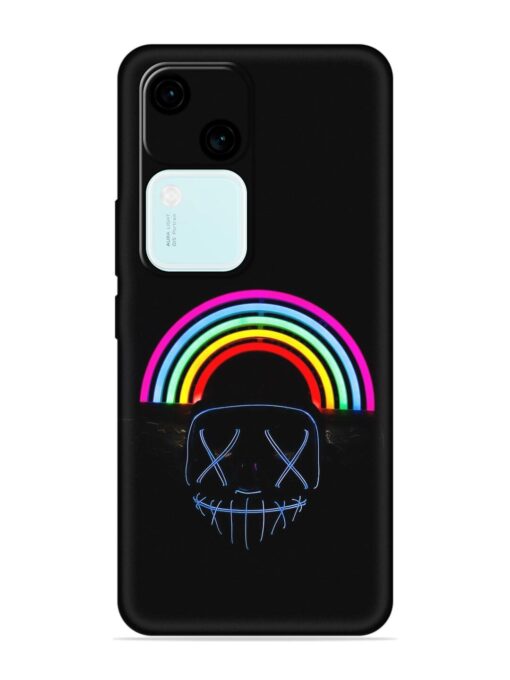 Mask Rainbow Embossed Soft Silicone Case for Vivo V30 (5G) Zapvi