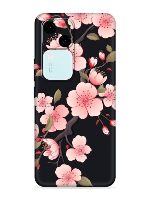 Cherry Blossom Embossed Soft Silicone Case for Vivo V30 (5G) Zapvi