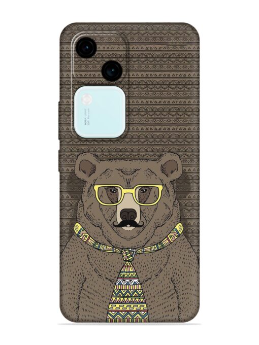 Grizzly Bear Embossed Soft Silicone Case for Vivo V30 (5G) Zapvi