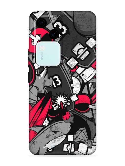 Fictional Doodle Embossed Soft Silicone Case for Vivo V30 (5G)