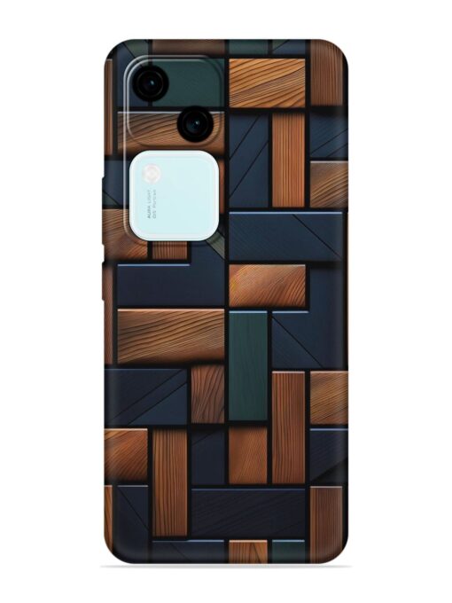 Wooden Background Cubes Embossed Soft Silicone Case for Vivo V30 (5G)