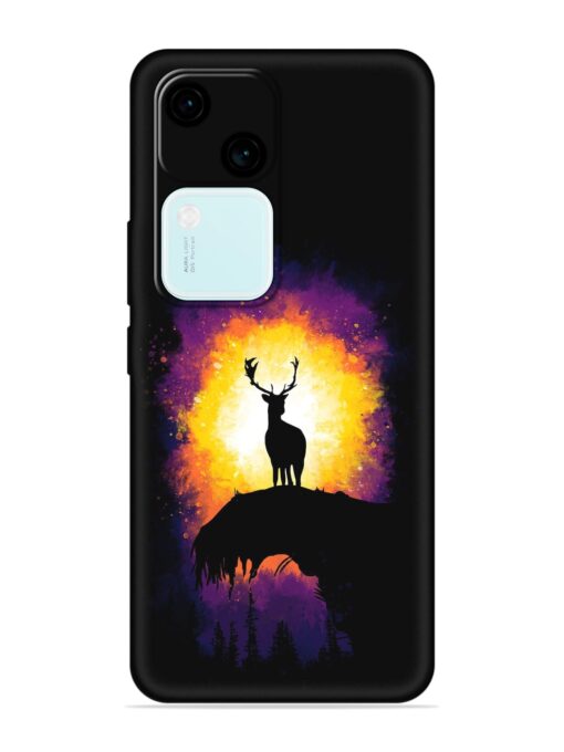 Elk Animal Art Embossed Soft Silicone Case for Vivo V30 (5G) Zapvi