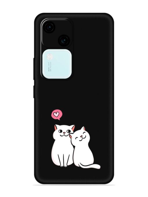 Cute Loving Cats Embossed Soft Silicone Case for Vivo V30 (5G) Zapvi