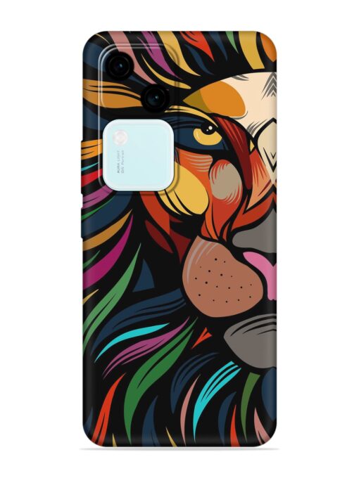 Trippy Lion Art Embossed Soft Silicone Case for Vivo V30 (5G) Zapvi