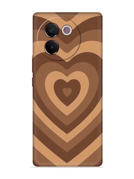 Brown Heart Embossed Soft Silicone Case for Vivo V30E (5G) Zapvi