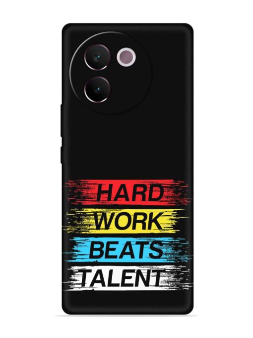 Hard Work Beats Embossed Soft Silicone Case for Vivo V30E (5G) Zapvi