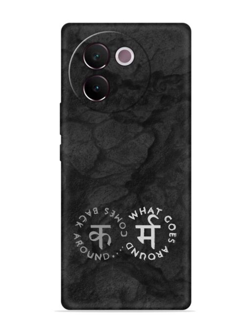 Karma Hindi Word Embossed Soft Silicone Case for Vivo V30E (5G) Zapvi