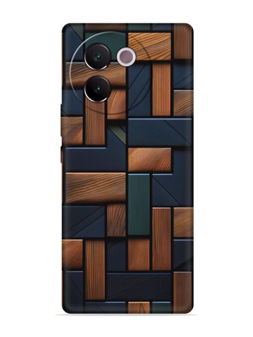 Wooden Background Cubes Embossed Soft Silicone Case for Vivo V30E (5G) Zapvi