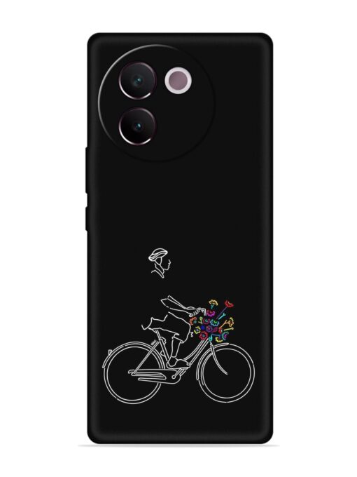 Minimalist Cycle Art Embossed Soft Silicone Case for Vivo V30E (5G) Zapvi