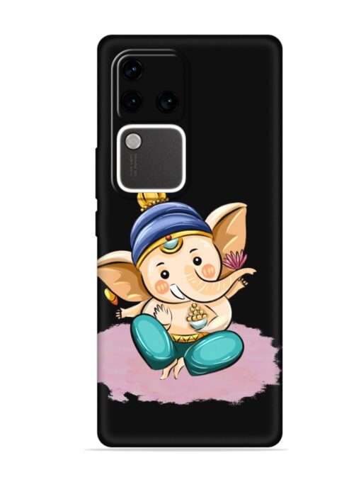 Bal Ganesh Vector Art Embossed Soft Silicone Case for Vivo V30 Pro (5G) Zapvi