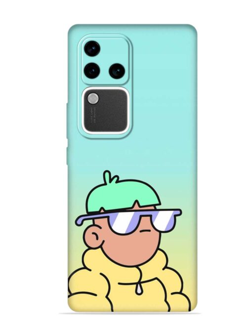 Doodles Cool Character Embossed Soft Silicone Case for Vivo V30 Pro (5G)