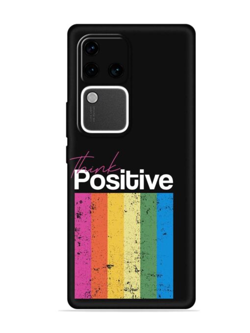 Think Positive Typography Embossed Soft Silicone Case for Vivo V30 Pro (5G)