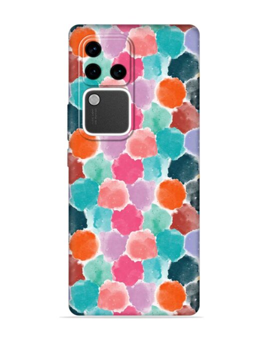 Colorful Seamless Pattern Embossed Soft Silicone Case for Vivo V30 Pro (5G) Zapvi