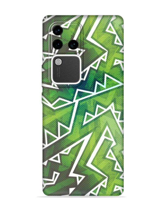 Green Graffiti Seamless Embossed Soft Silicone Case for Vivo V30 Pro (5G) Zapvi