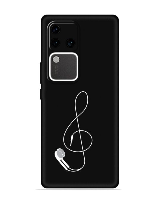 Music Earphone Vector Embossed Soft Silicone Case for Vivo V30 Pro (5G) Zapvi