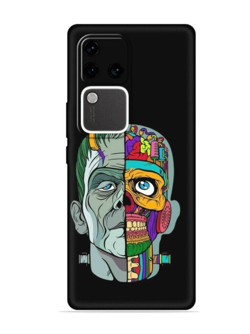 Men Vs Skull Embossed Soft Silicone Case for Vivo V30 Pro (5G) Zapvi