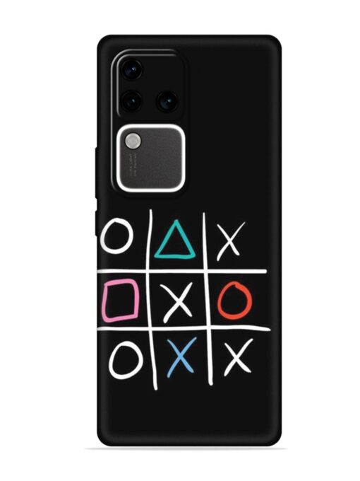 Super Neon Tic-Tac-Toe Embossed Soft Silicone Case for Vivo V30 Pro (5G)