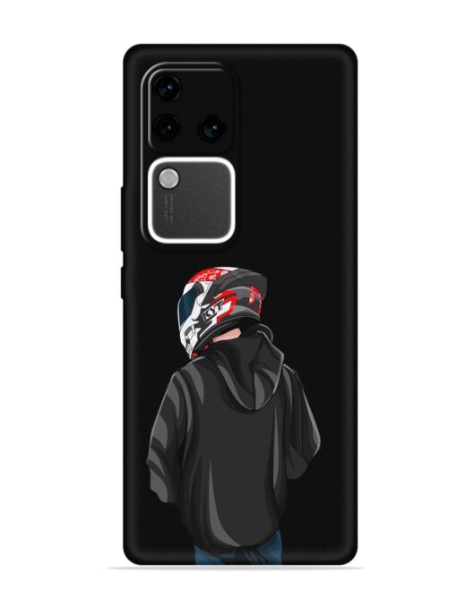 Motorcycle Rider Embossed Soft Silicone Case for Vivo V30 Pro (5G)