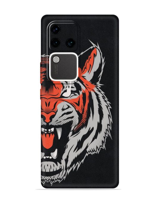 Tiger Aggression Embossed Soft Silicone Case for Vivo V30 Pro (5G)