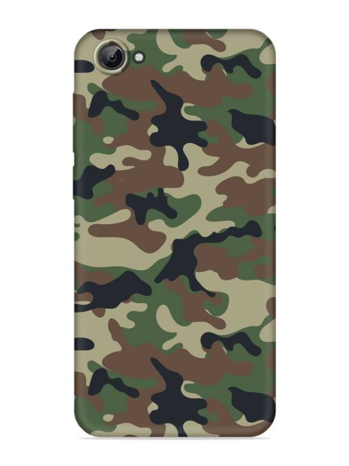 Army Military Camouflage Dark Green Embossed Soft Silicone Case for Vivo V5 Zapvi