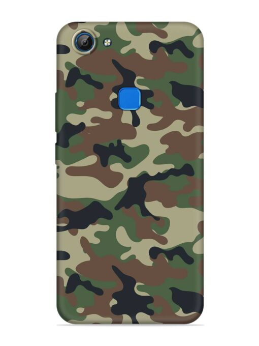 Army Military Camouflage Dark Green Embossed Soft Silicone Case for Vivo V7 Zapvi