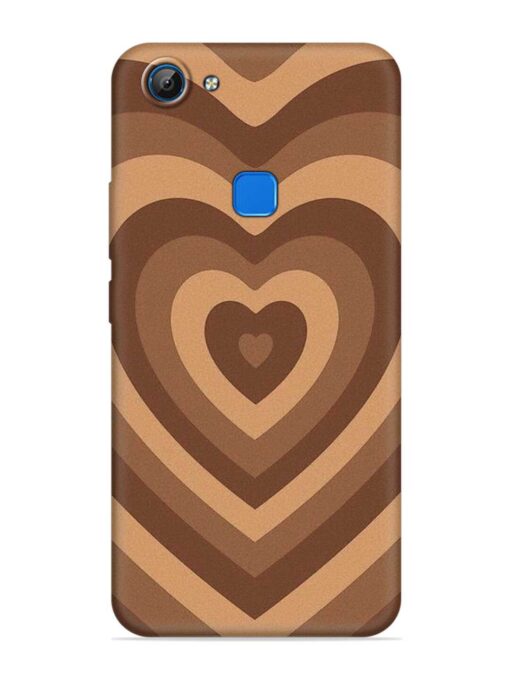 Brown Heart Embossed Soft Silicone Case for Vivo V7 Zapvi