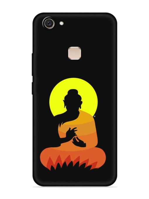 Buddha Art Black Embossed Soft Silicone Case for Vivo V7 Plus Zapvi