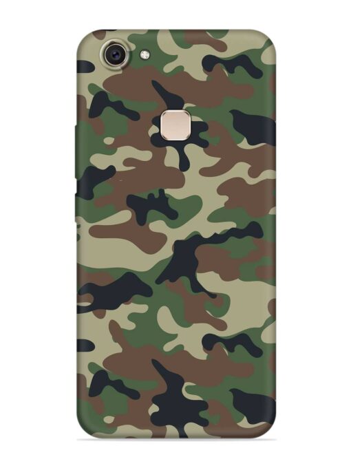 Army Military Camouflage Dark Green Embossed Soft Silicone Case for Vivo V7 Plus Zapvi