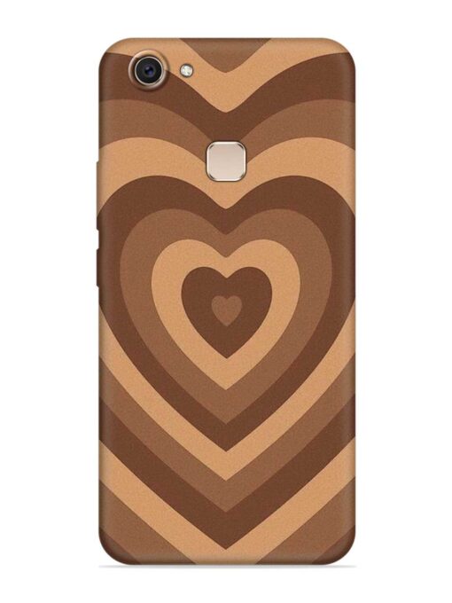 Brown Heart Embossed Soft Silicone Case for Vivo V7 Plus